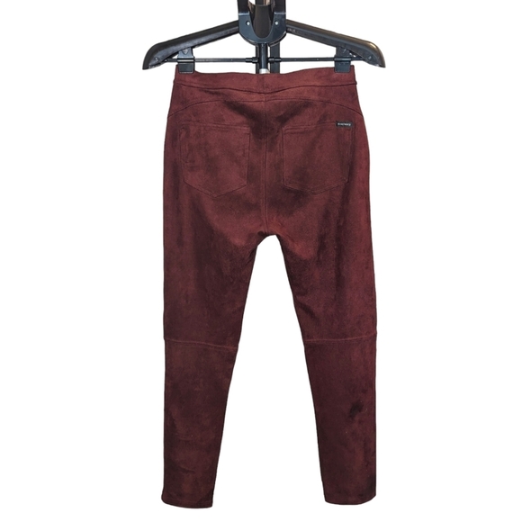 Sanctuary x Anthropologie Grease Ponte Suede Look Leggings in Burgundy Size M - Picture 2 of 9
